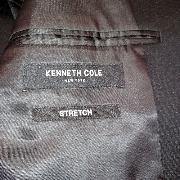 Kenneth Cole NWT Mens XL Black 2-Button Stretch Blazer Jacket Polyester Blend - Picture 4 of 6